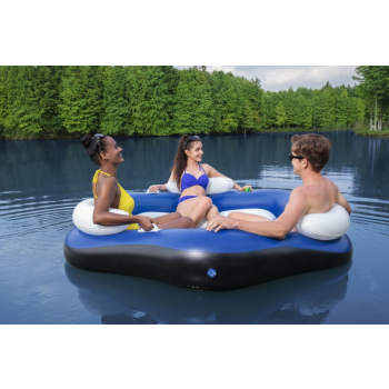 Wyspa do pływania 3-osobowa Dmuchana BESTWAY 199x176cm + 3 Oparcia + Miejsca na napoje + Uchwyty + Dno z otworem